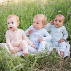 Hot Kyte Baby Zippered Romper in Dew