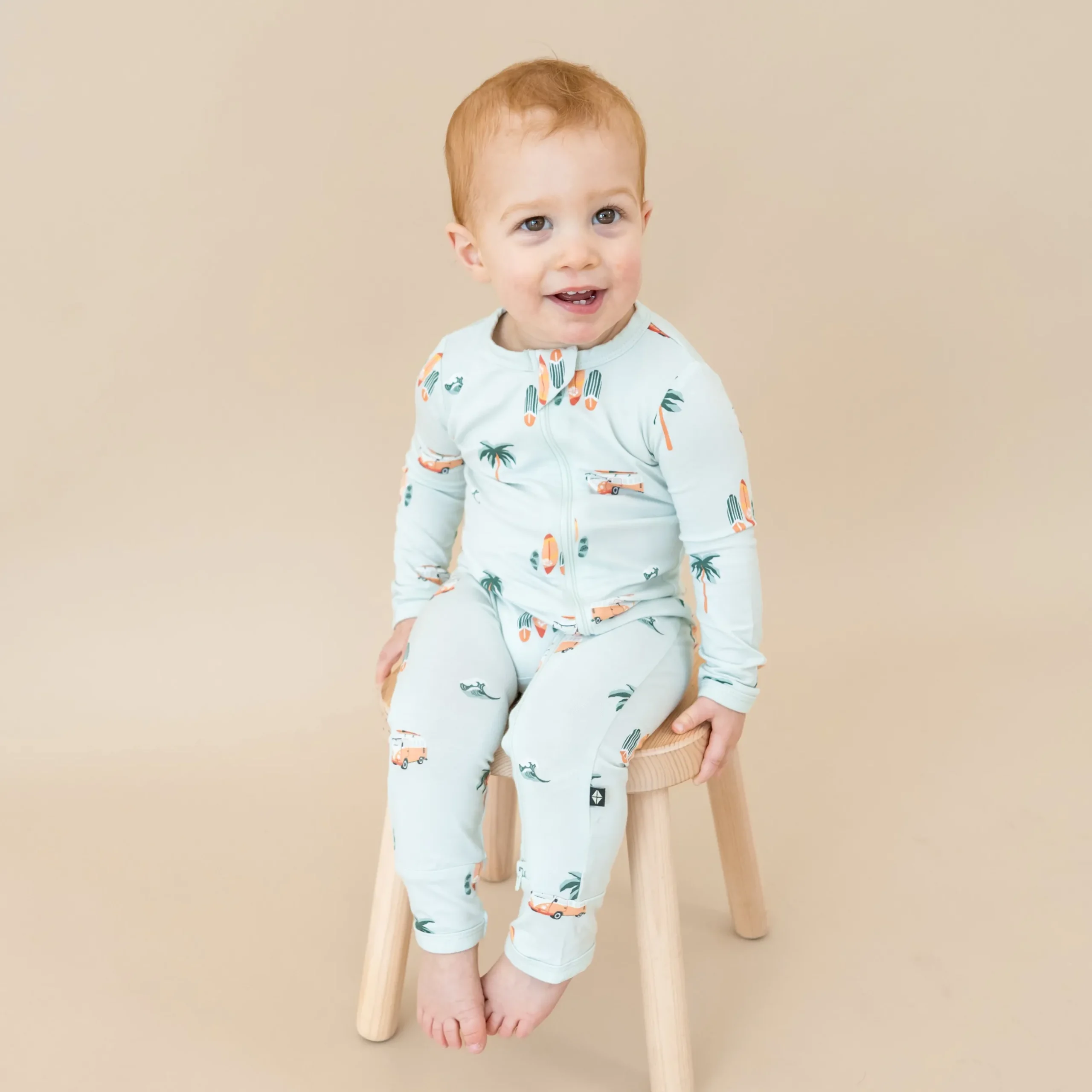 Discount Kyte Baby Zippered Romper in Dew Surf