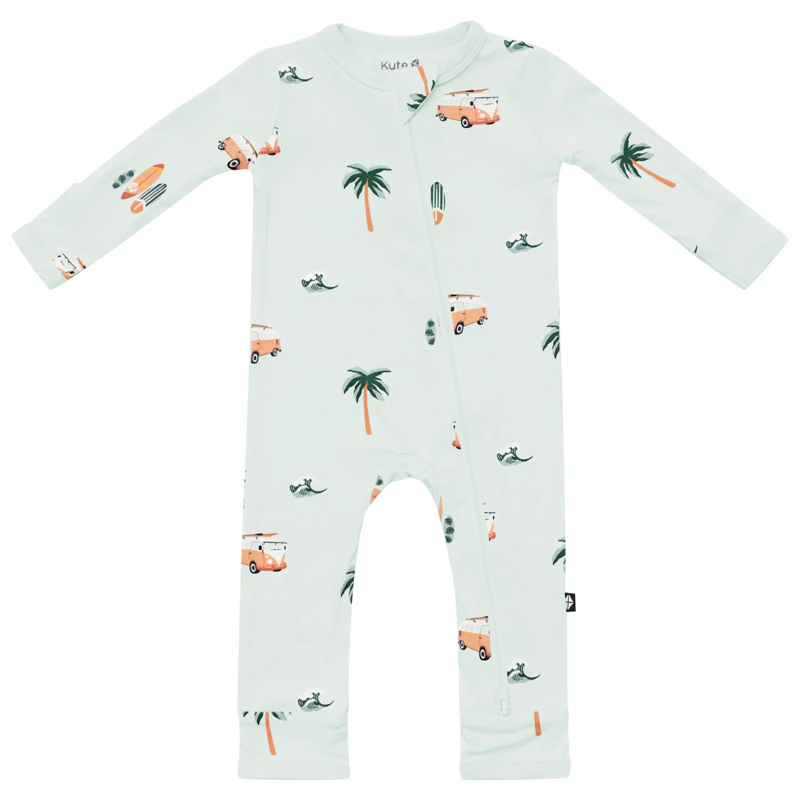 Discount Kyte Baby Zippered Romper in Dew Surf