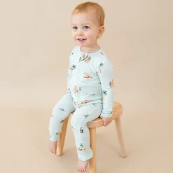 Discount Kyte Baby Zippered Romper in Dew Surf