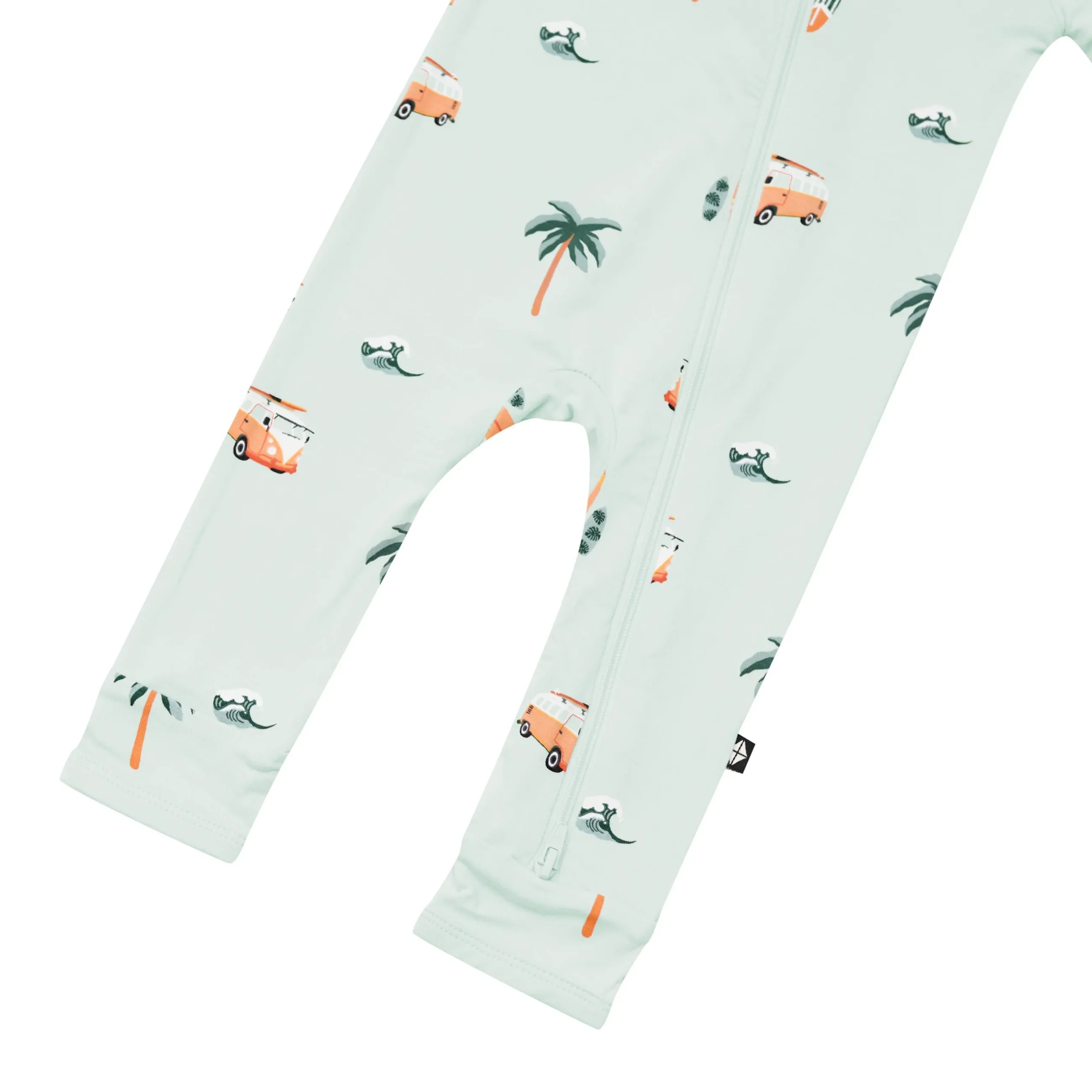 Discount Kyte Baby Zippered Romper in Dew Surf