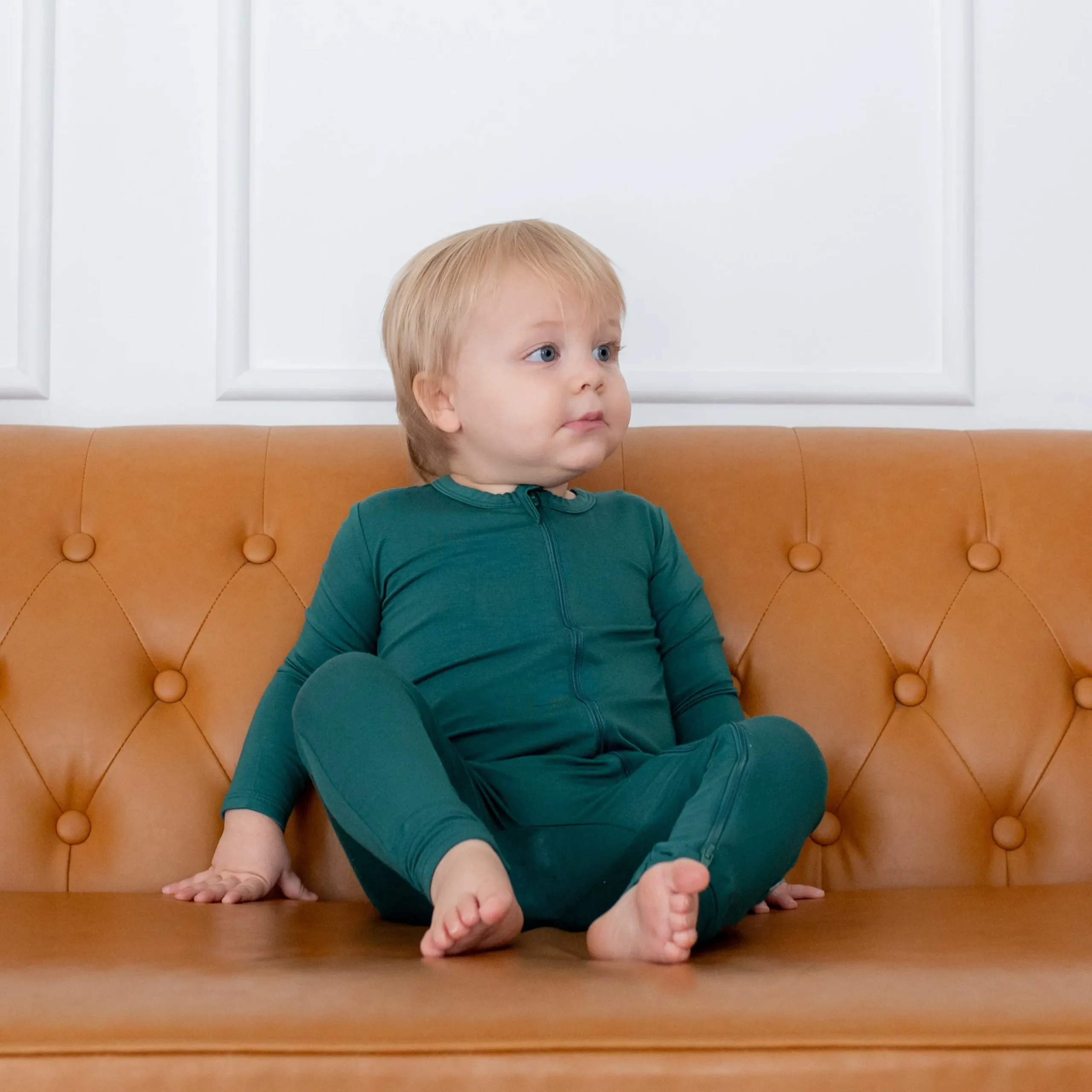 Kyte Baby Zippered Romper in Emerald