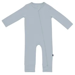 Hot Kyte Baby Zippered Romper in Fog