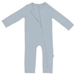 Hot Kyte Baby Zippered Romper in Fog