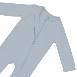 Hot Kyte Baby Zippered Romper in Fog