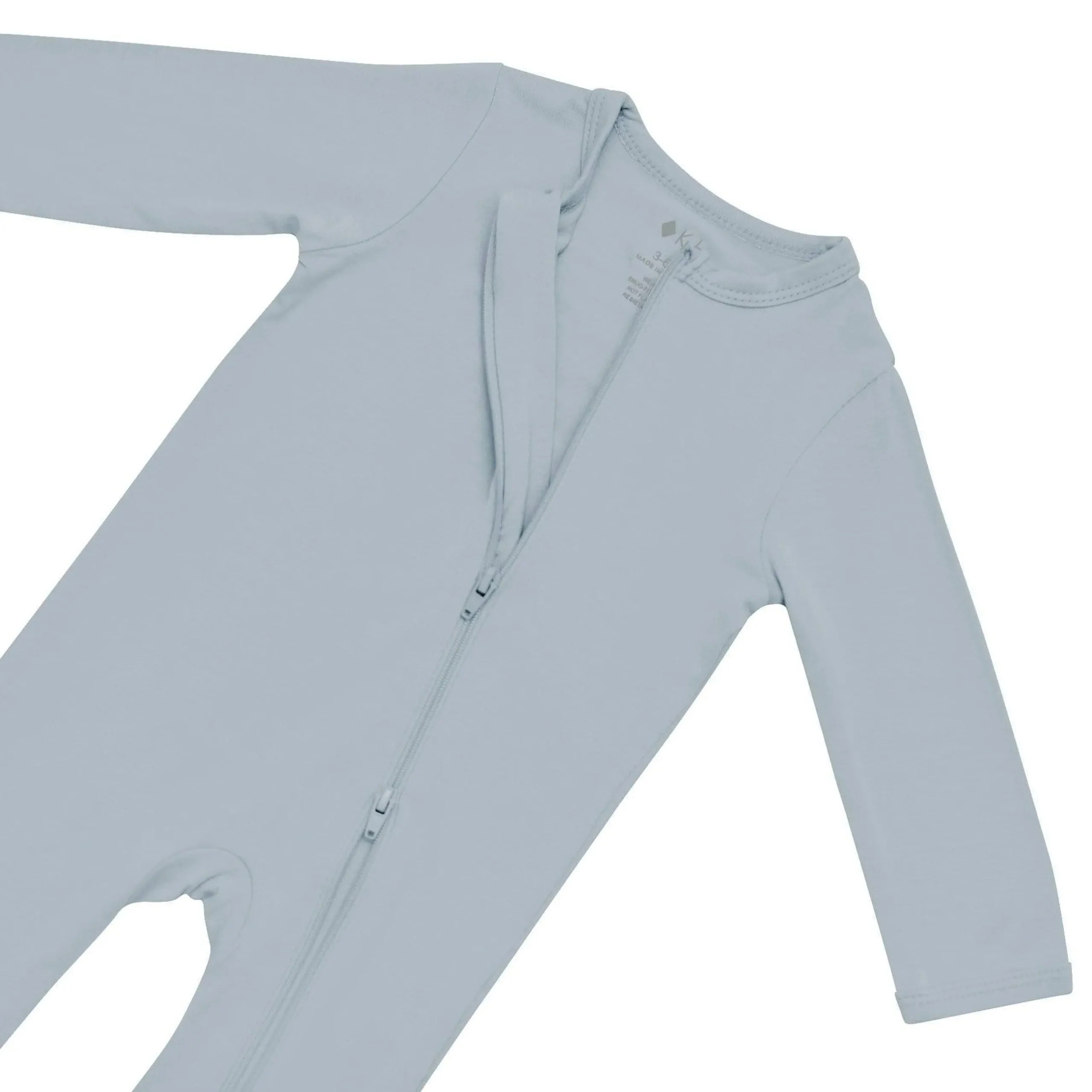Hot Kyte Baby Zippered Romper in Fog