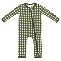 Discount Kyte Baby Zippered Romper in Gingham Fir