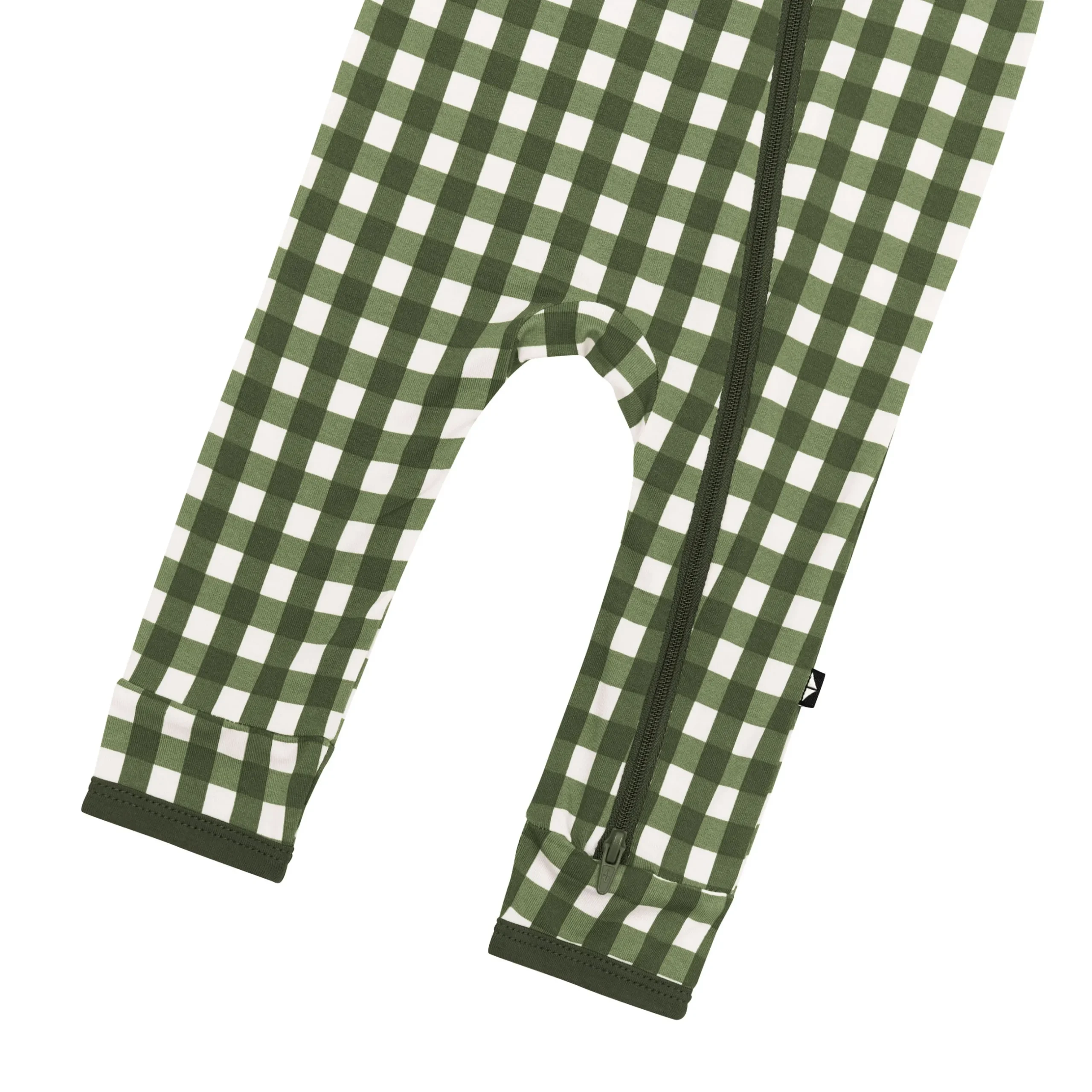 Discount Kyte Baby Zippered Romper in Gingham Fir