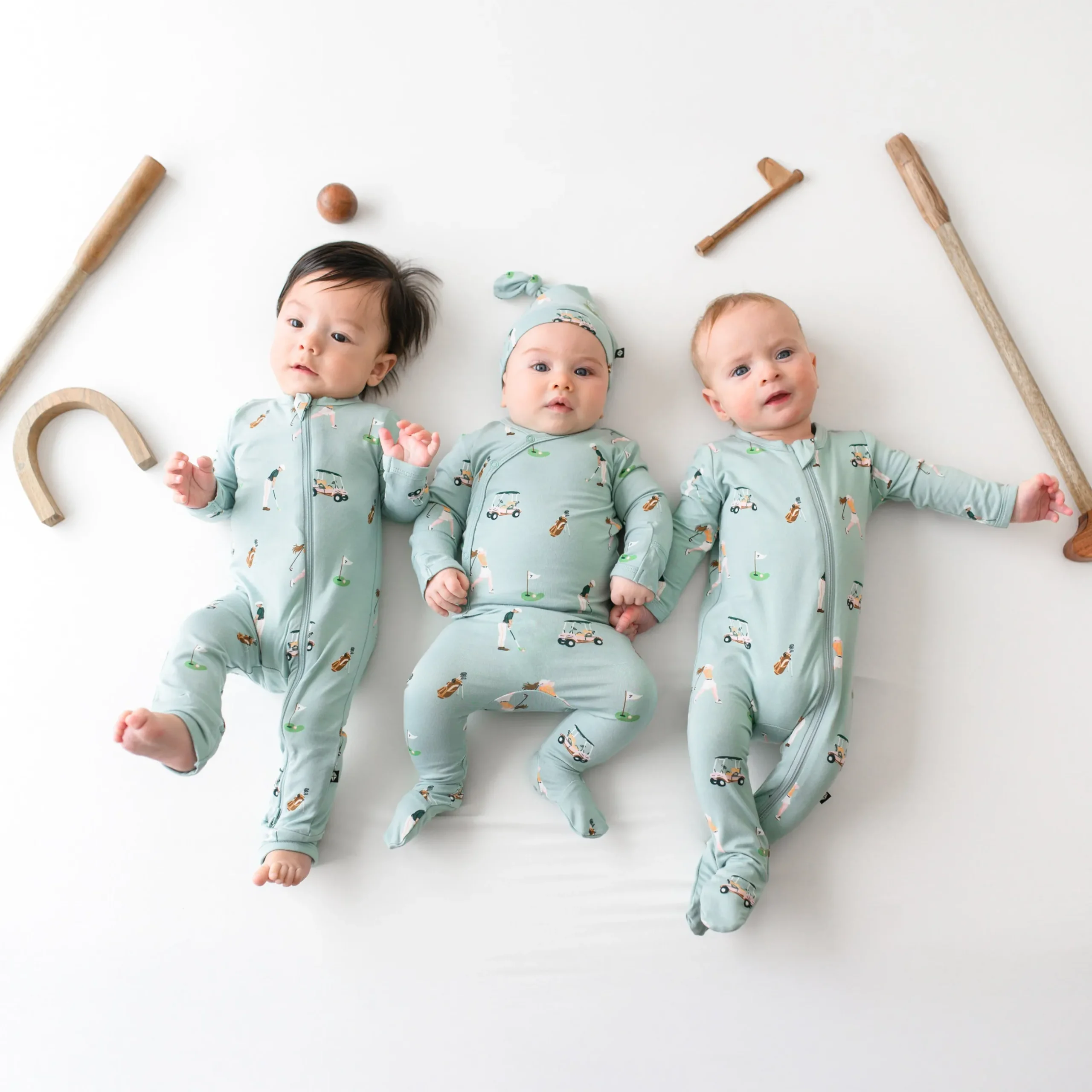 Sale Kyte Baby Zippered Romper in Golf