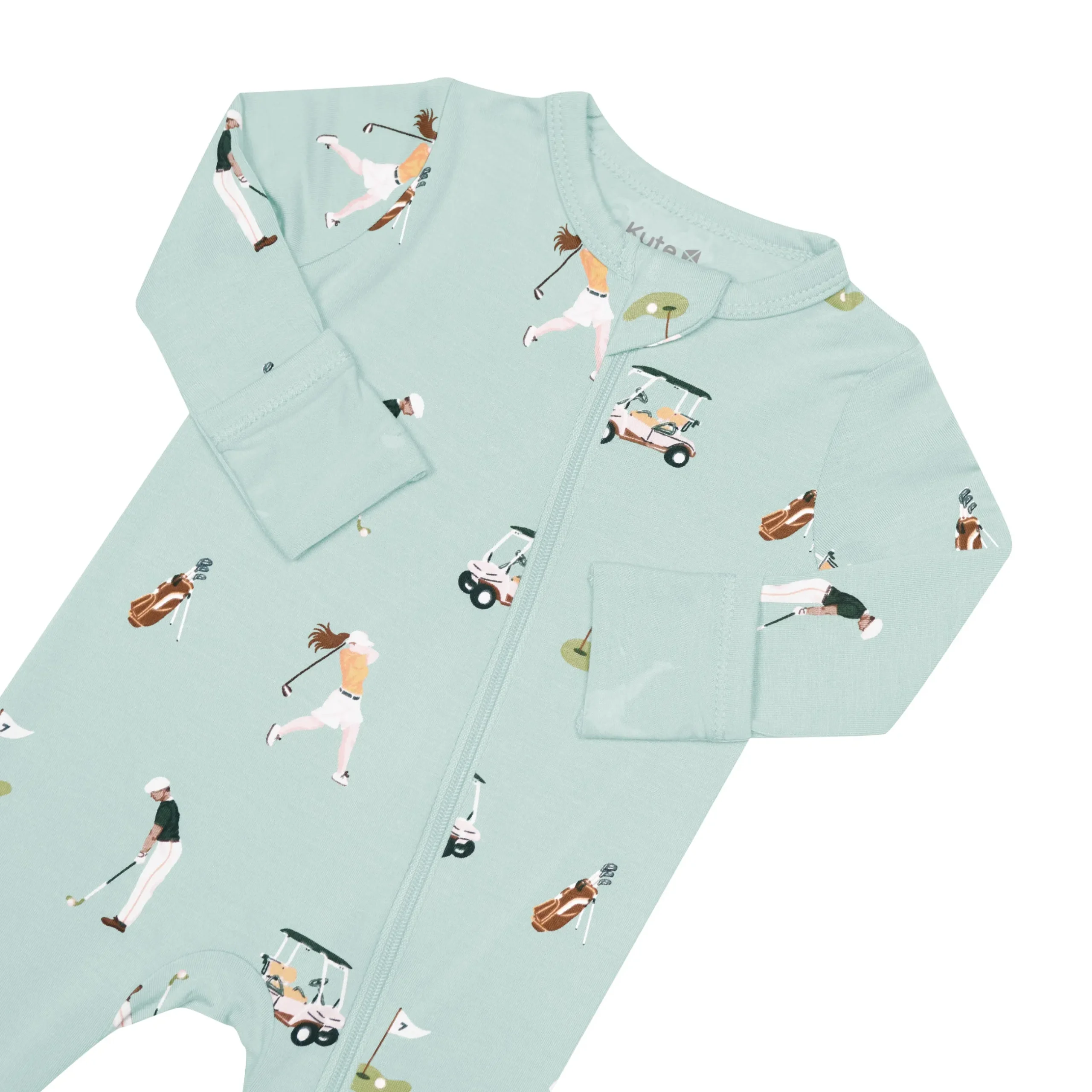 Sale Kyte Baby Zippered Romper in Golf