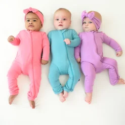 Online Kyte Baby Zippered Romper in Guava