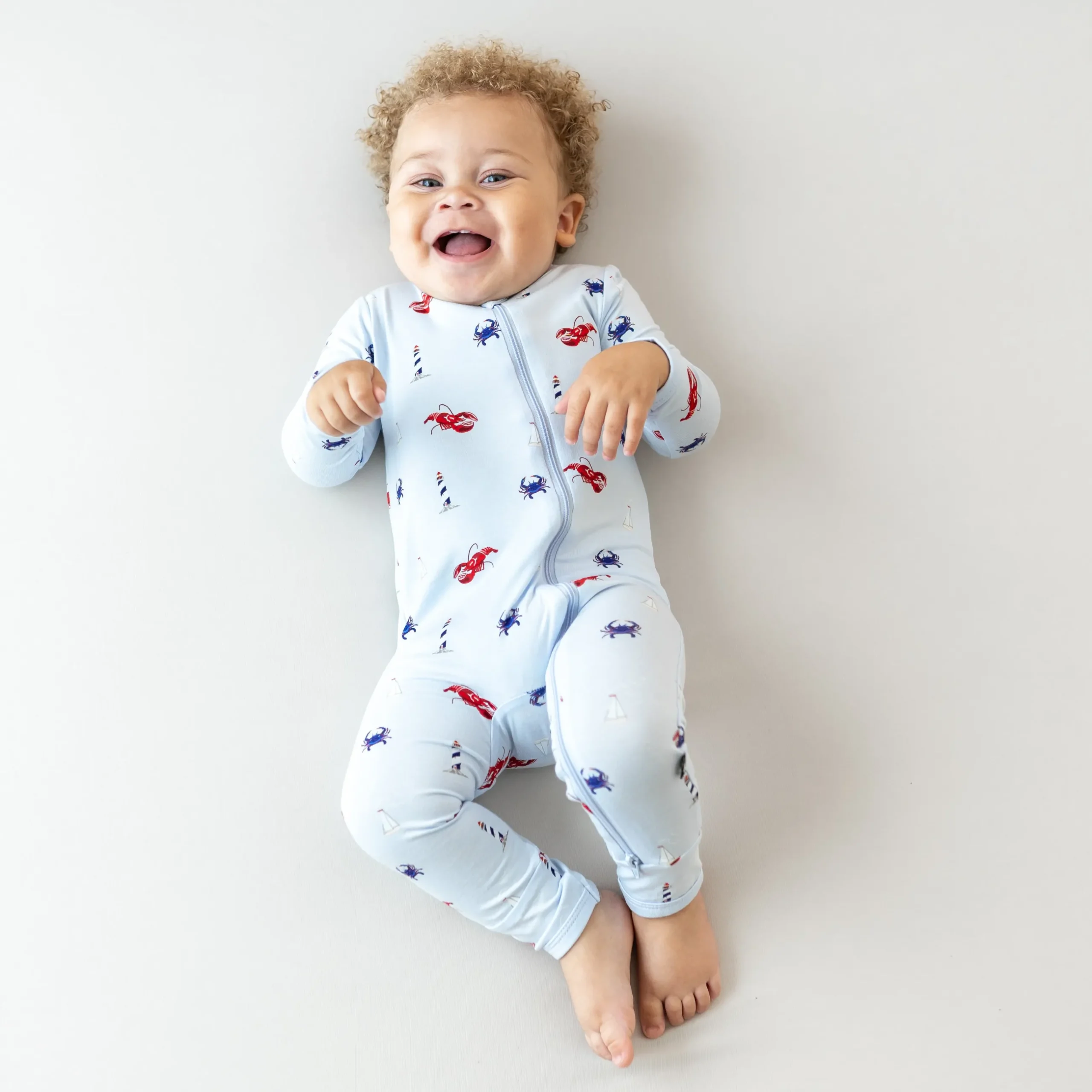 Best Kyte Baby Zippered Romper in Harbor