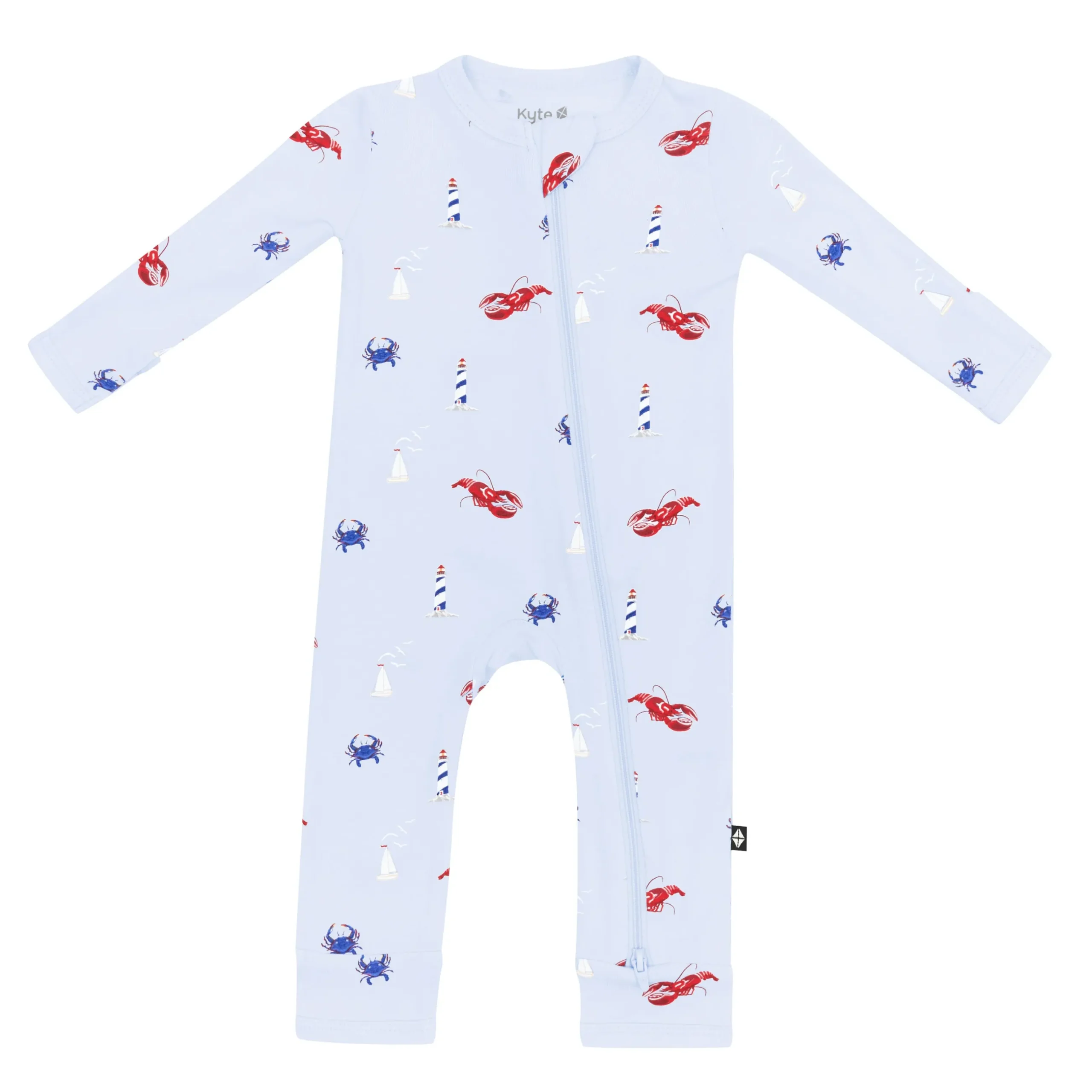Best Kyte Baby Zippered Romper in Harbor