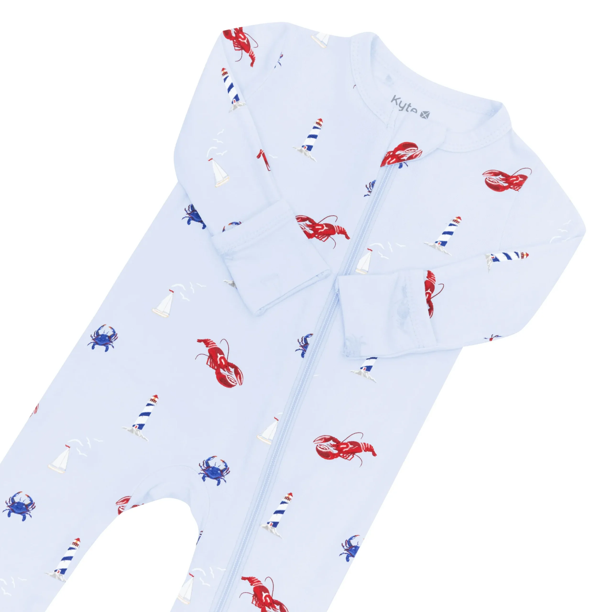 Best Kyte Baby Zippered Romper in Harbor