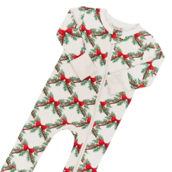 Outlet Kyte Baby Zippered Romper in Holiday Bow
