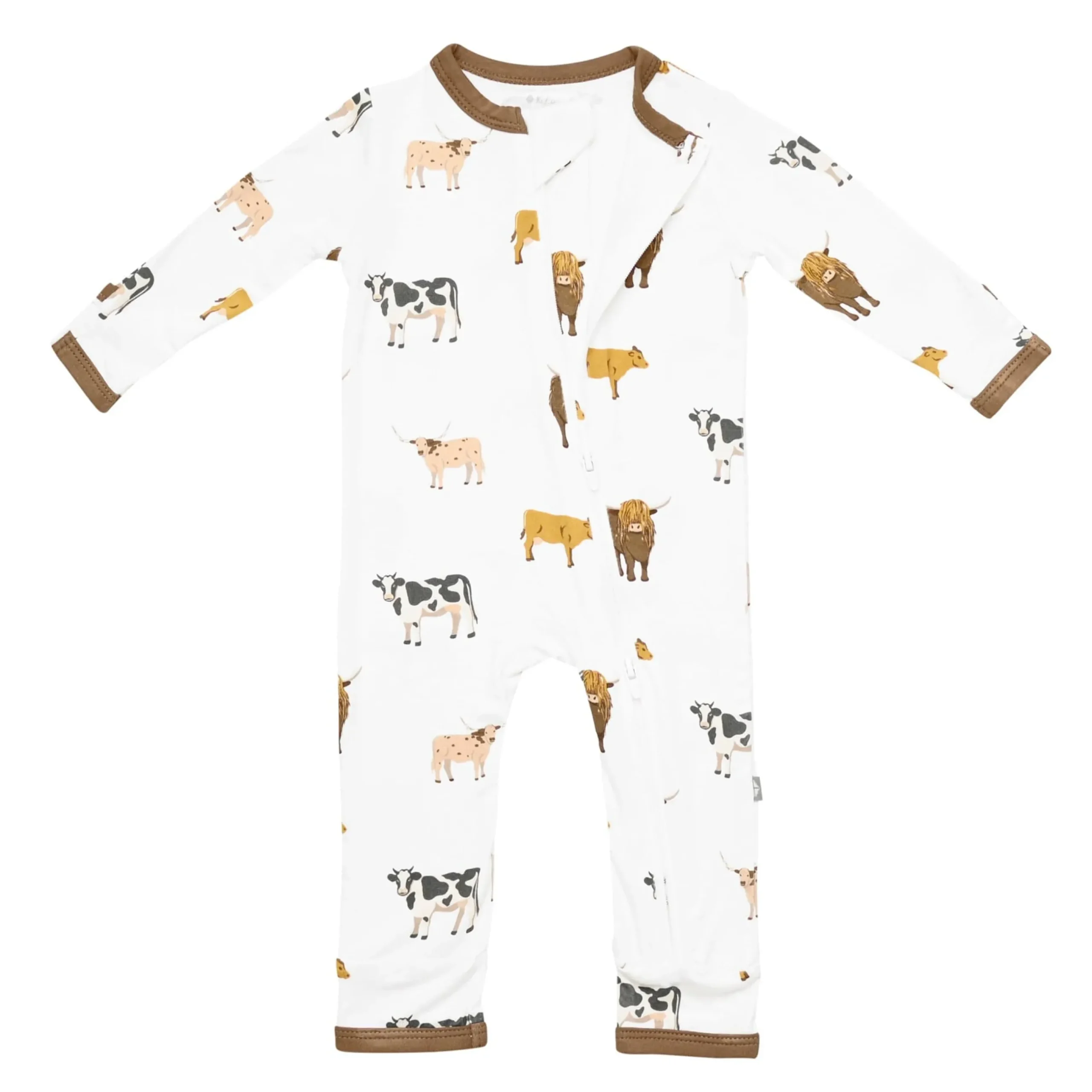 Kyte Baby Zippered Romper in Moo