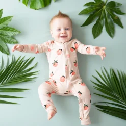 Discount Kyte Baby Zippered Romper in Peach