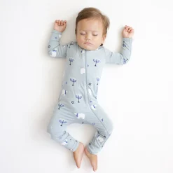 New Kyte Baby Zippered Romper in Polar Lights