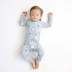 New Kyte Baby Zippered Romper in Polar Lights