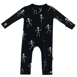 Clearance Kyte Baby Zippered Romper in Skeleton