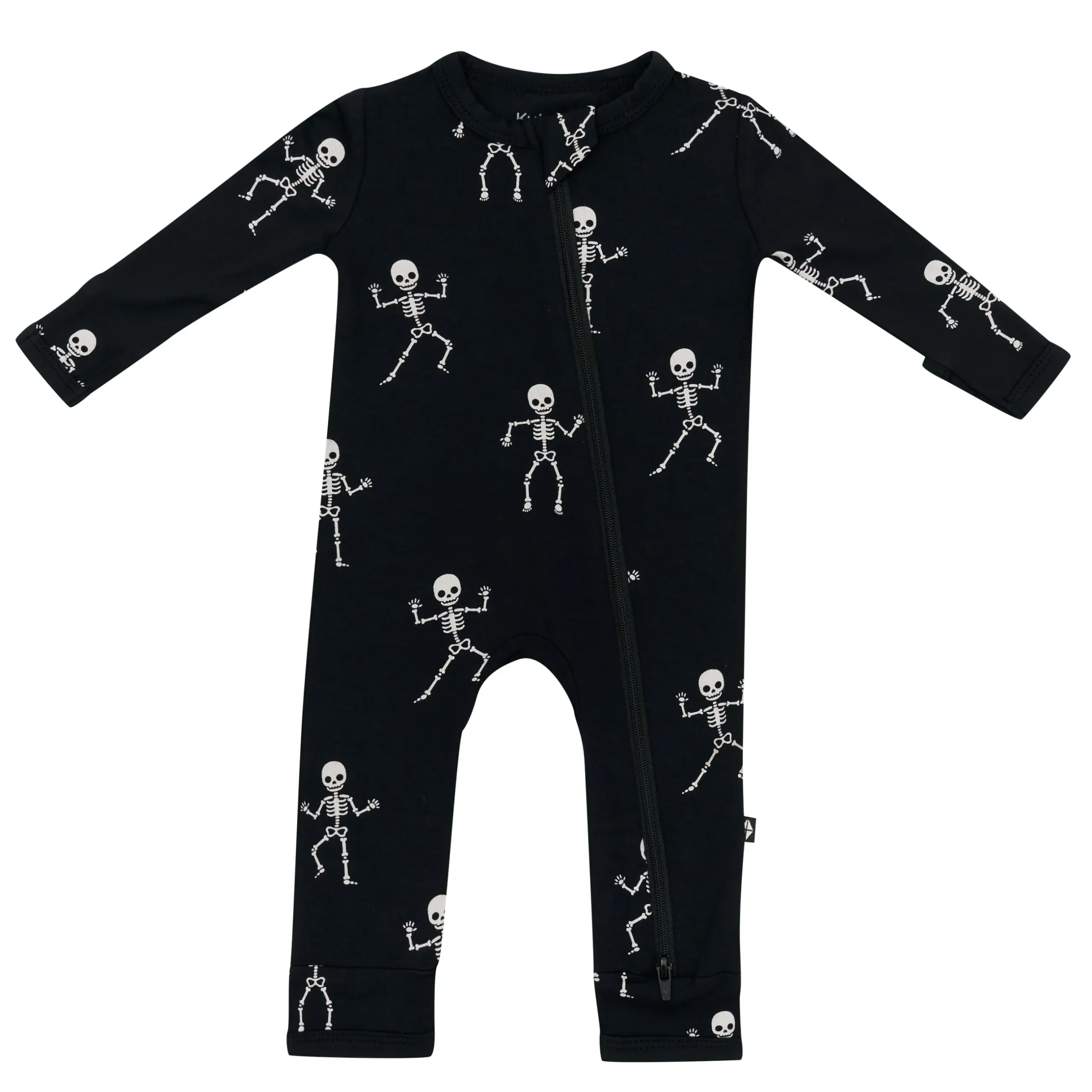 Clearance Kyte Baby Zippered Romper in Skeleton