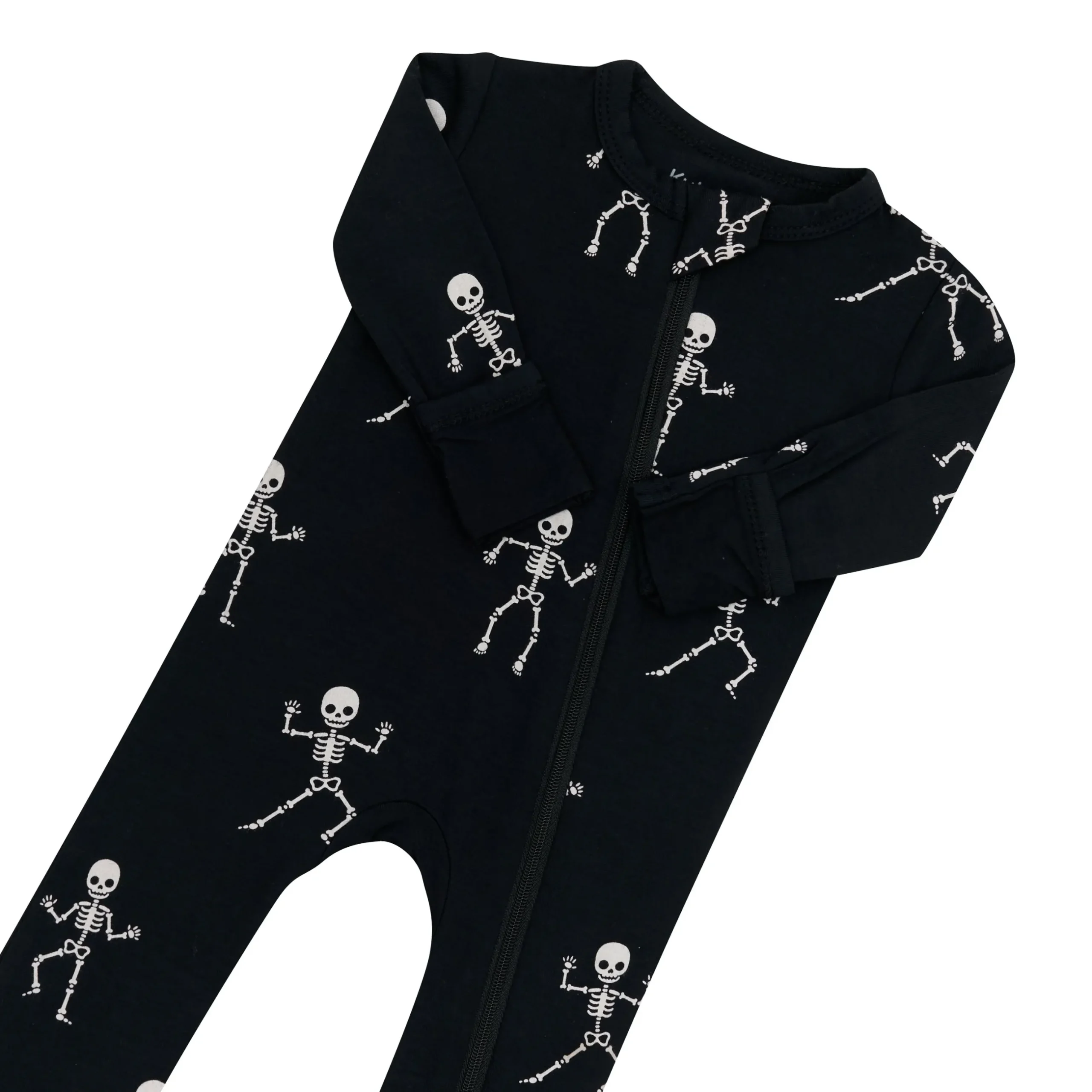 Clearance Kyte Baby Zippered Romper in Skeleton