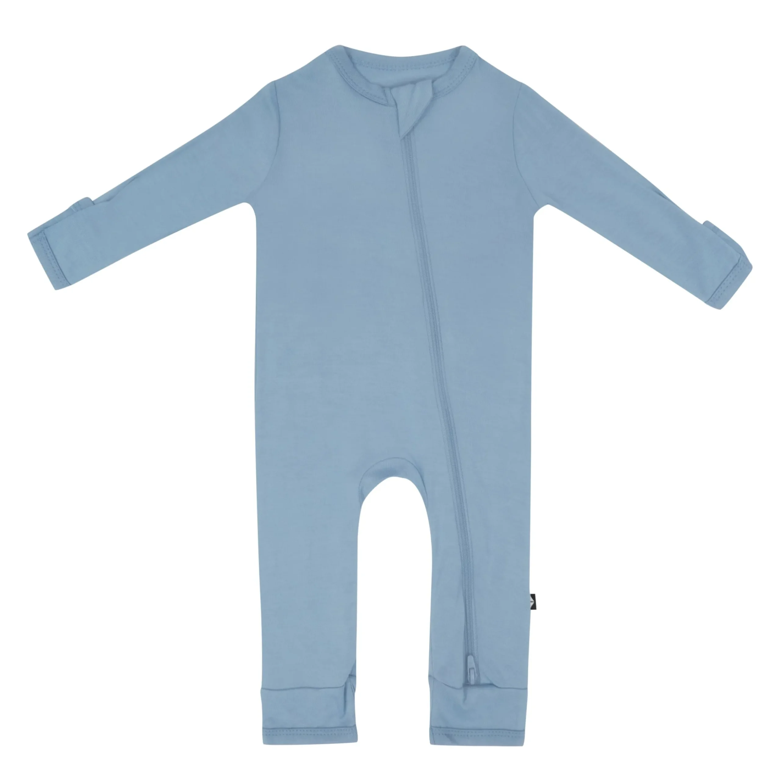 New Kyte Baby Zippered Romper in Slate