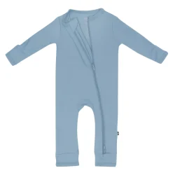 New Kyte Baby Zippered Romper in Slate
