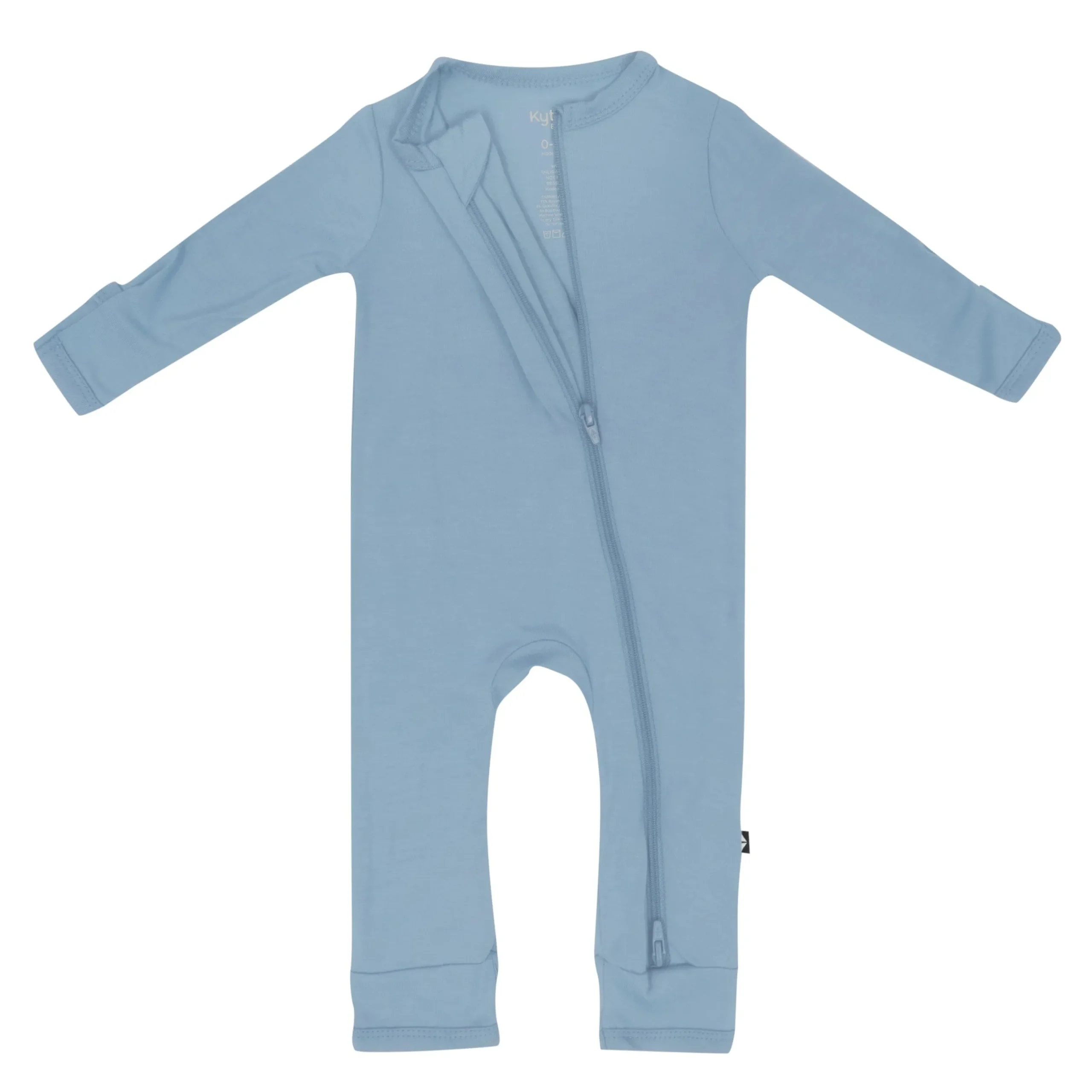 New Kyte Baby Zippered Romper in Slate