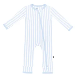 Best Kyte Baby Zippered Romper in Small Mist Stripe