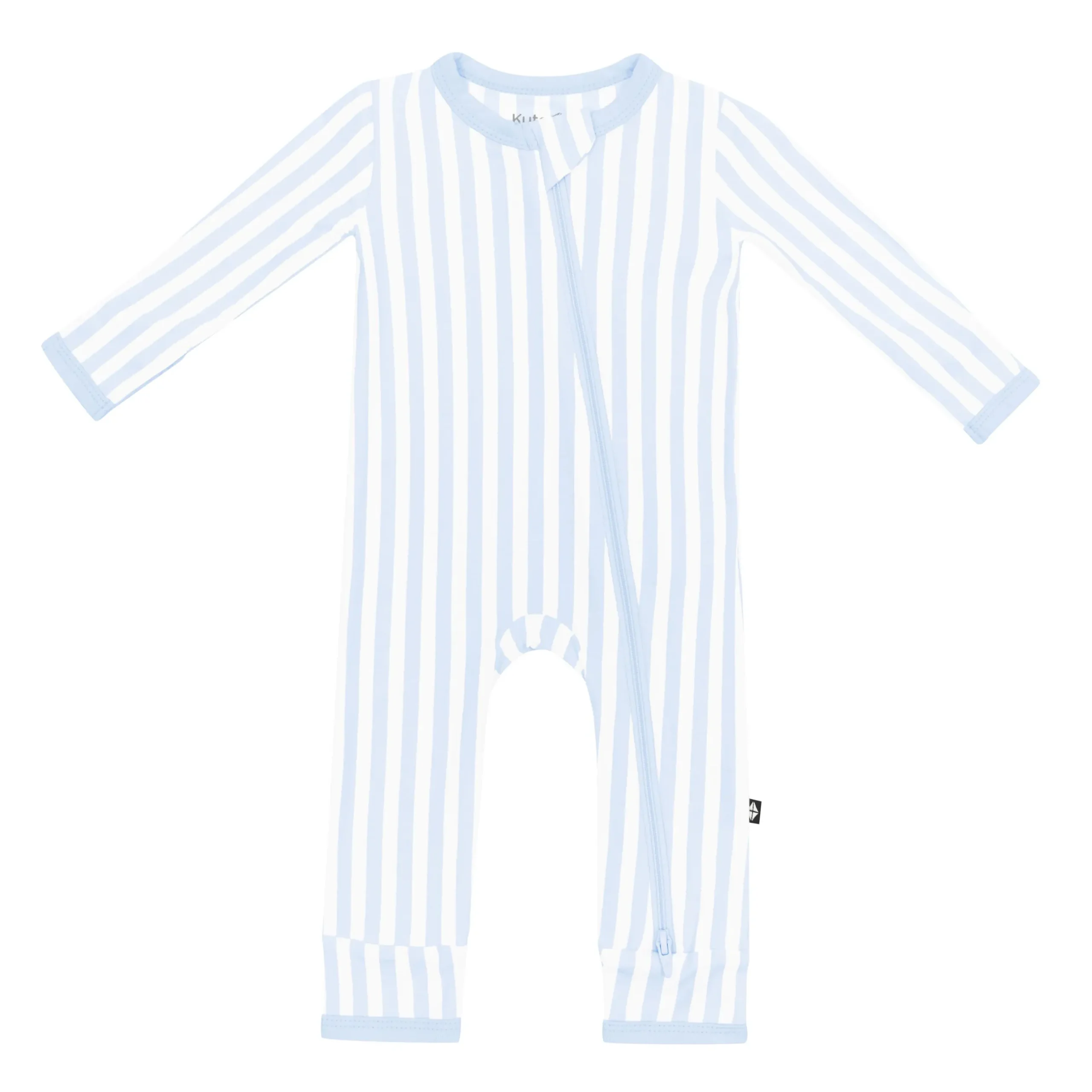 Best Kyte Baby Zippered Romper in Small Mist Stripe
