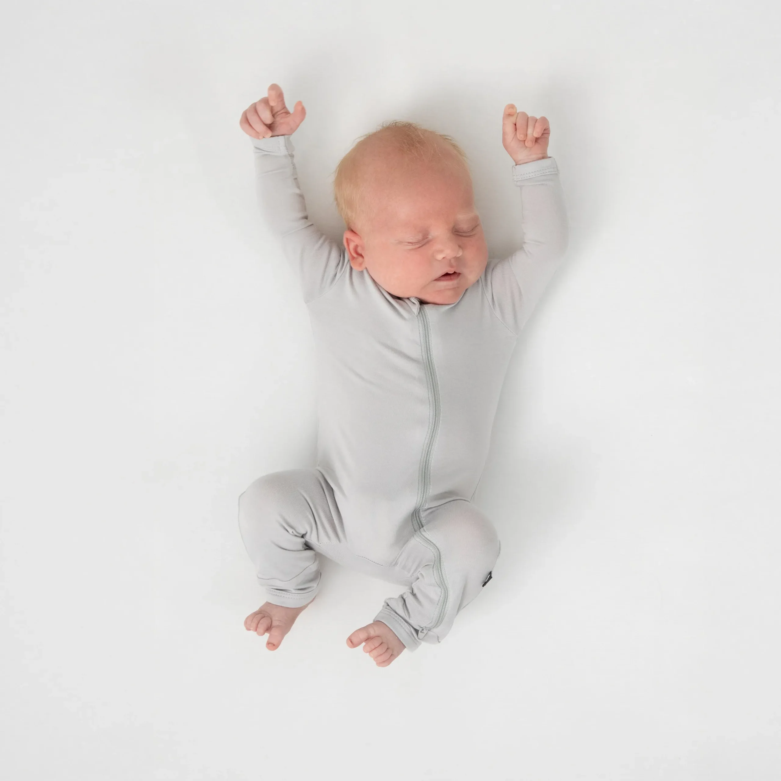 Outlet Kyte Baby Zippered Romper in Storm