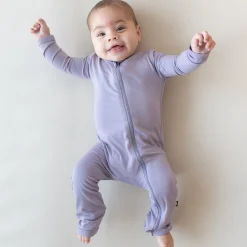 Clearance Kyte Baby Zippered Romper in Taro