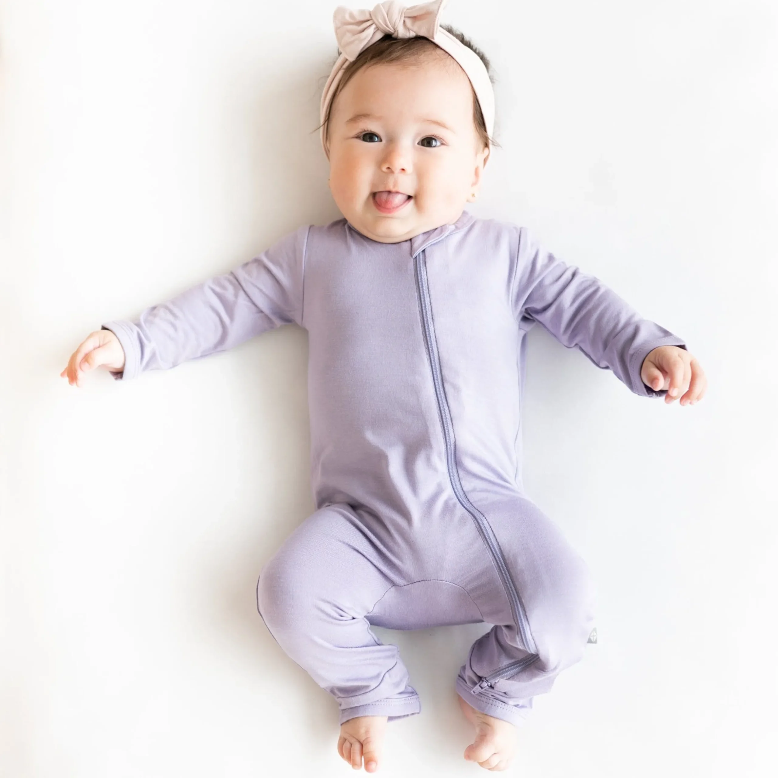 Clearance Kyte Baby Zippered Romper in Taro