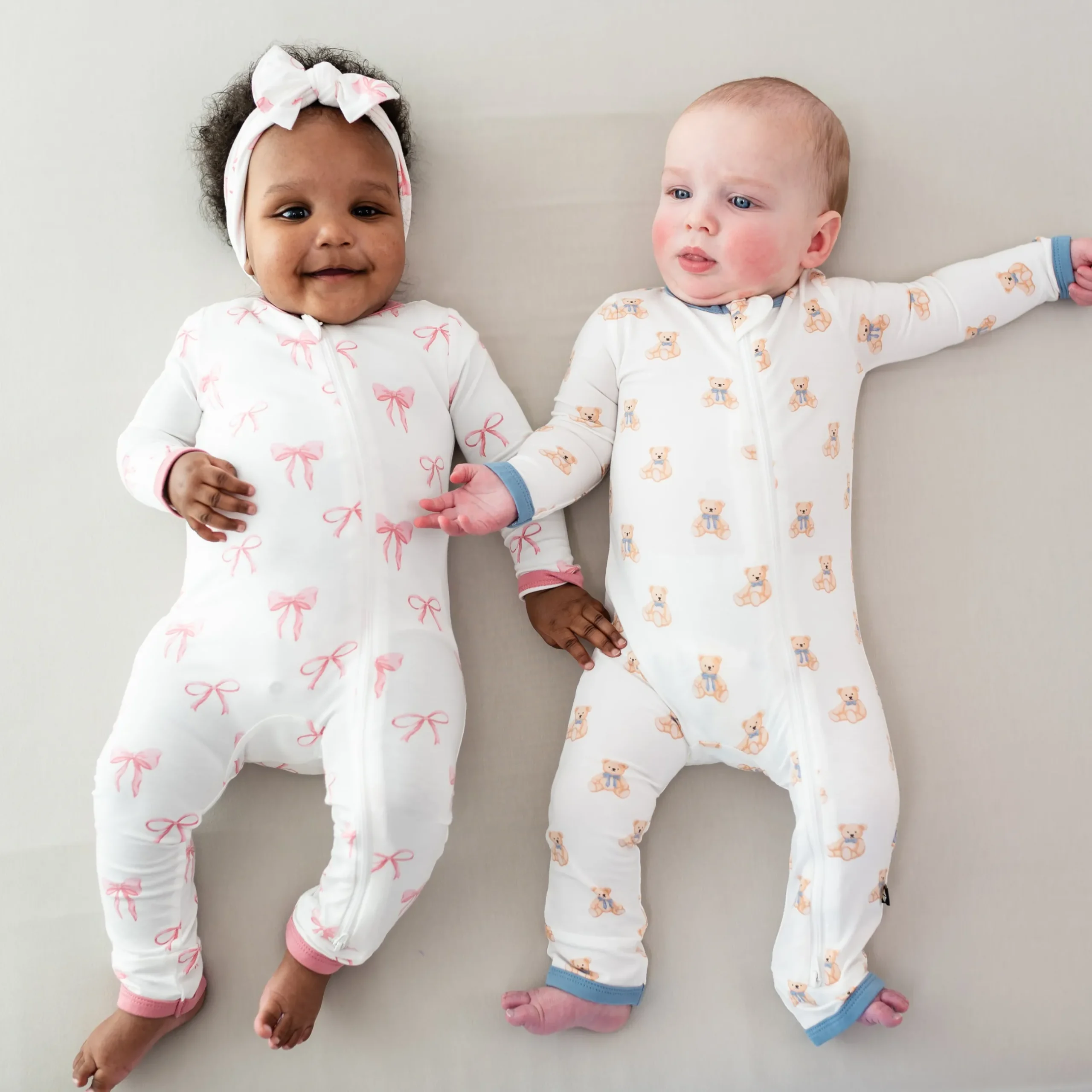 New Kyte Baby Zippered Romper in Teddy Bear