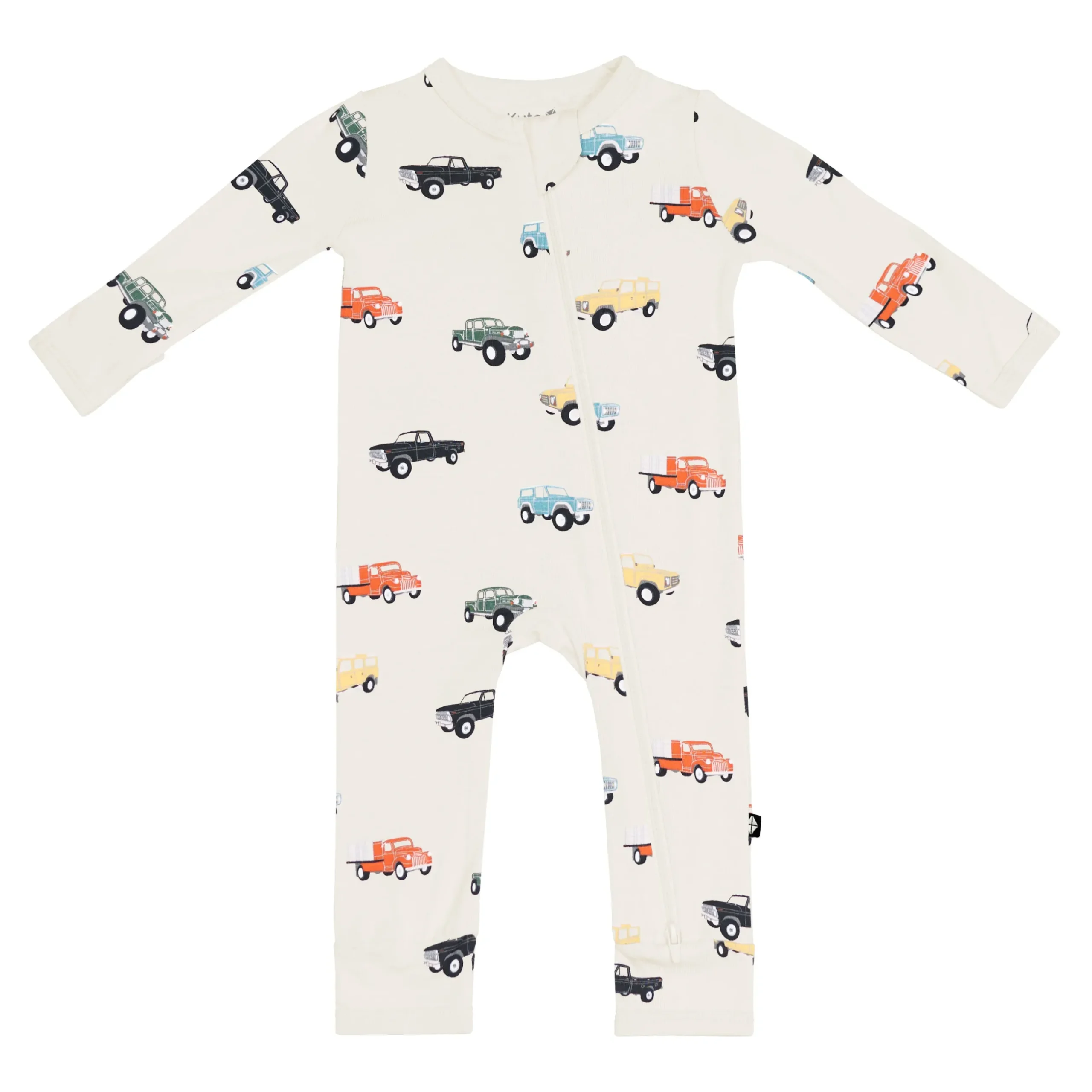 Sale Kyte Baby Zippered Romper in Vintage Truck