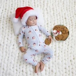 Outlet Kyte Baby Zippered Romper in Vintage Santa
