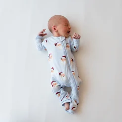Outlet Kyte Baby Zippered Romper in Vintage Santa