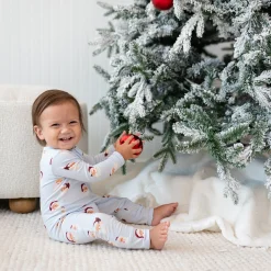 Outlet Kyte Baby Zippered Romper in Vintage Santa
