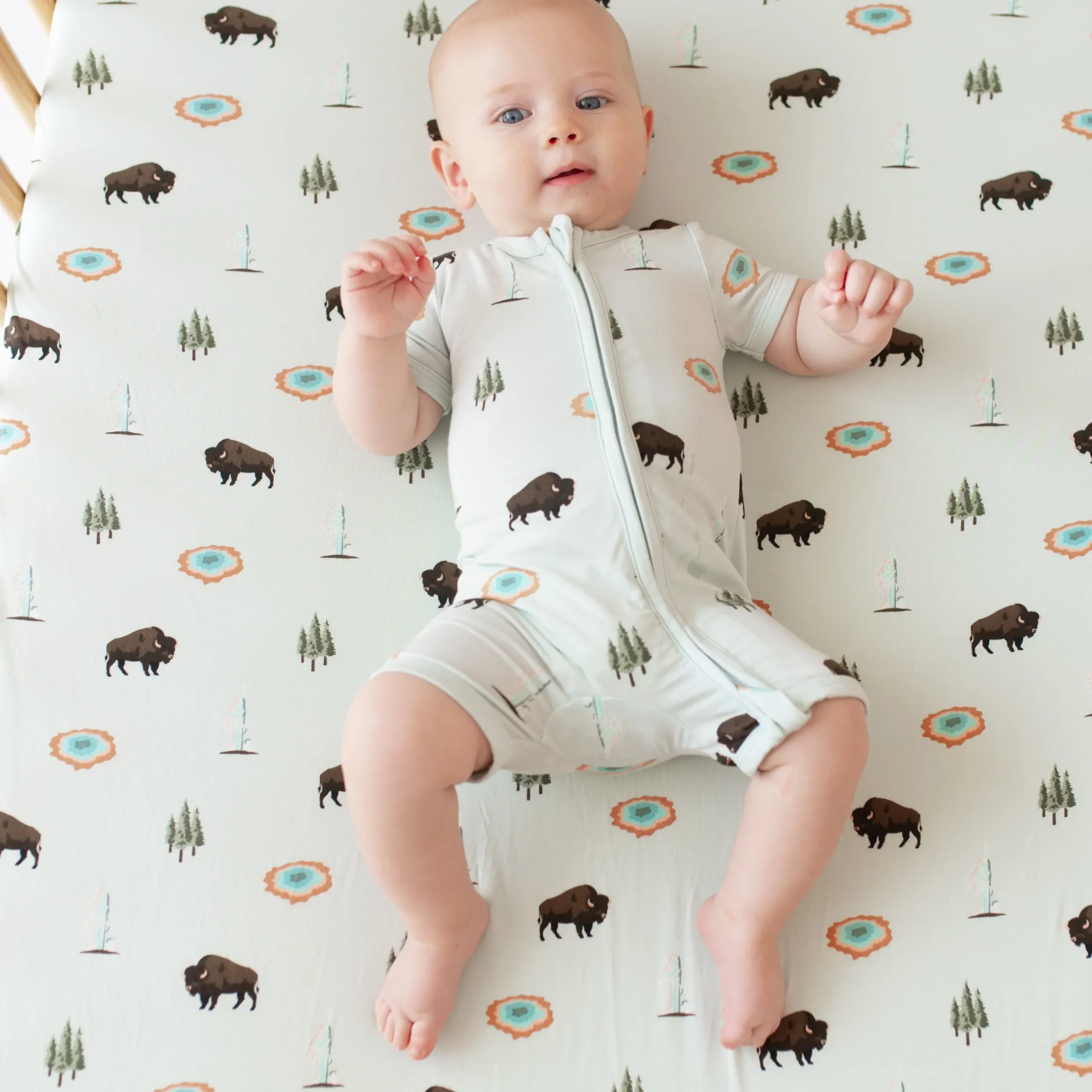 Best Kyte Baby Zippered Shortall Romper in Yellowstone