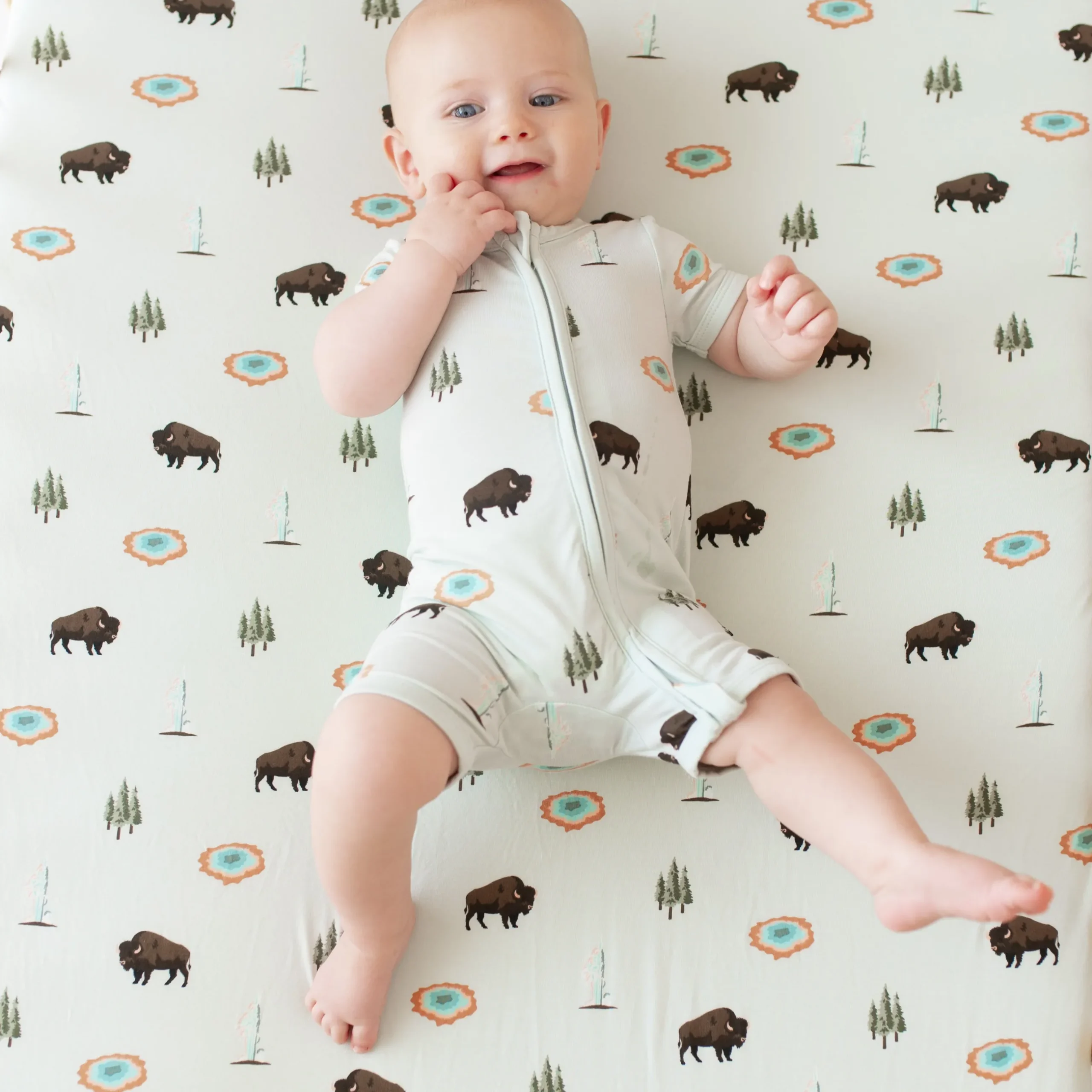 Best Kyte Baby Zippered Shortall Romper in Yellowstone