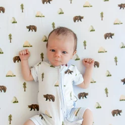 Clearance Kyte Baby Zippered Shortall Romper in Yosemite
