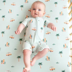Best Kyte Baby Zippered Shortall Romper in Dew Surf