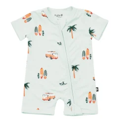 Best Kyte Baby Zippered Shortall Romper in Dew Surf