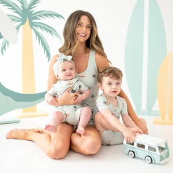 Best Kyte Baby Zippered Shortall Romper in Dew Surf