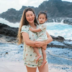 Best Kyte Baby Zippered Shortall Romper in Dew Surf