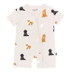 Sale Kyte Baby Zippered Shortall Romper in Fluffy Dog