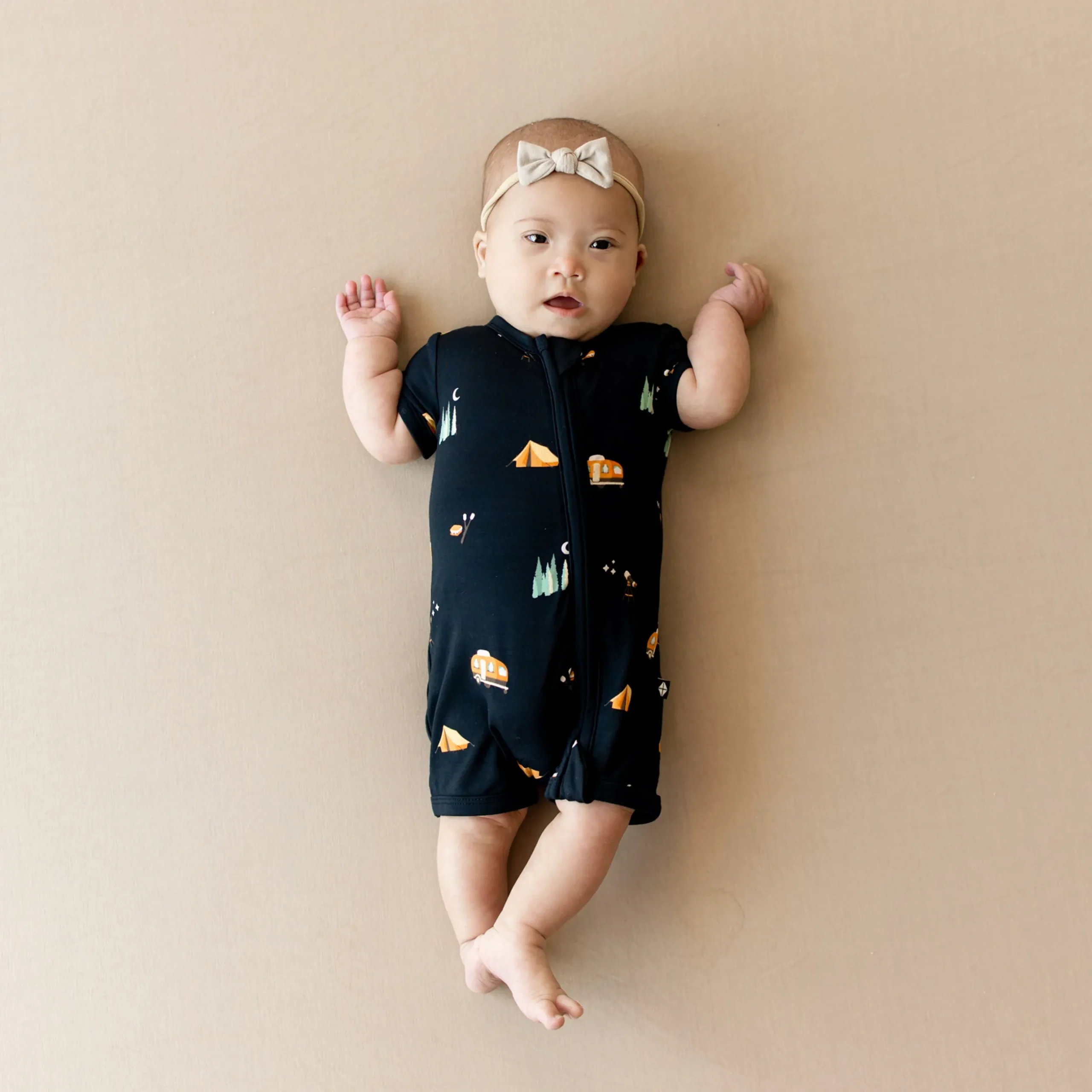 Sale Kyte Baby Zippered Shortall Romper in Under the Stars