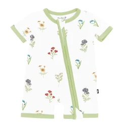 Clearance Kyte Baby Zippered Shortall Romper in Wildflower