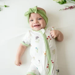 Clearance Kyte Baby Zippered Shortall Romper in Wildflower